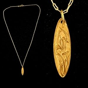 Vintage 1930s Iris Brass Necklace